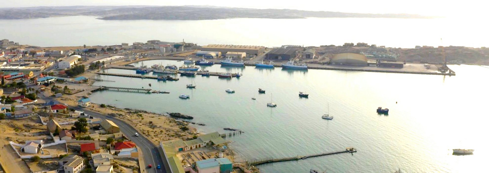 Oil tanker port view